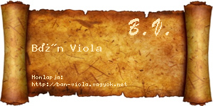 Bán Viola névjegykártya